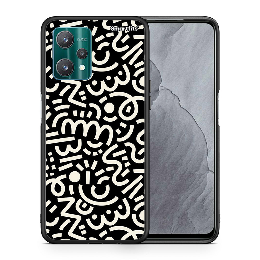 Θήκη Realme 9 Pro Doodle Art από τη Smartfits με σχέδιο στο πίσω μέρος και μαύρο περίβλημα | Realme 9 Pro Doodle Art case with colorful back and black bezels