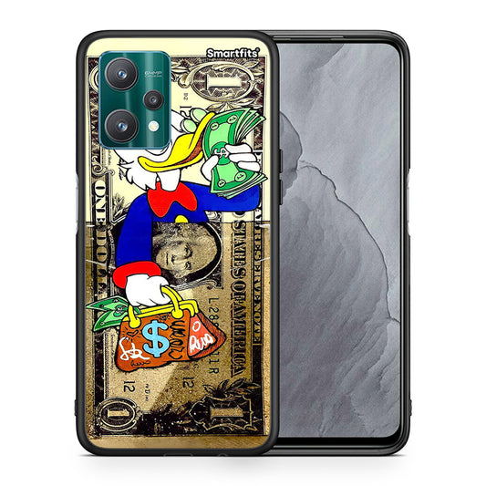 Θήκη Realme 9 Pro Duck Money από τη Smartfits με σχέδιο στο πίσω μέρος και μαύρο περίβλημα | Realme 9 Pro Duck Money case with colorful back and black bezels