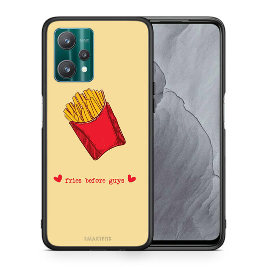 Θήκη Αγίου Βαλεντίνου Realme 9 Pro Fries Before Guys από τη Smartfits με σχέδιο στο πίσω μέρος και μαύρο περίβλημα | Realme 9 Pro Fries Before Guys case with colorful back and black bezels