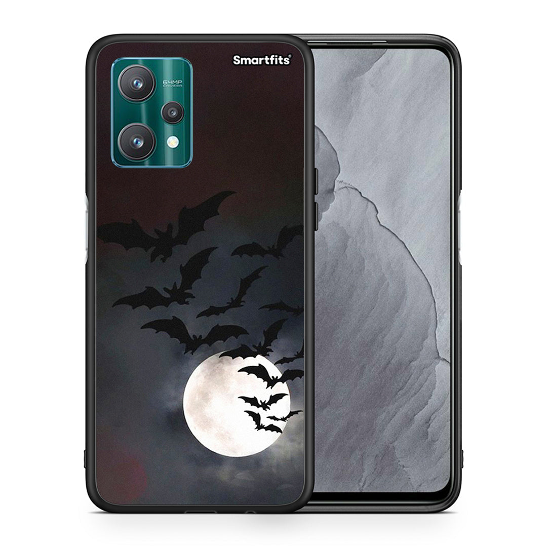 Θήκη Realme 9 Pro Halloween Bat Night από τη Smartfits με σχέδιο στο πίσω μέρος και μαύρο περίβλημα | Realme 9 Pro Halloween Bat Night case with colorful back and black bezels