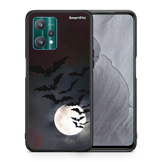 Θήκη Realme 9 Pro Halloween Bat Night από τη Smartfits με σχέδιο στο πίσω μέρος και μαύρο περίβλημα | Realme 9 Pro Halloween Bat Night case with colorful back and black bezels