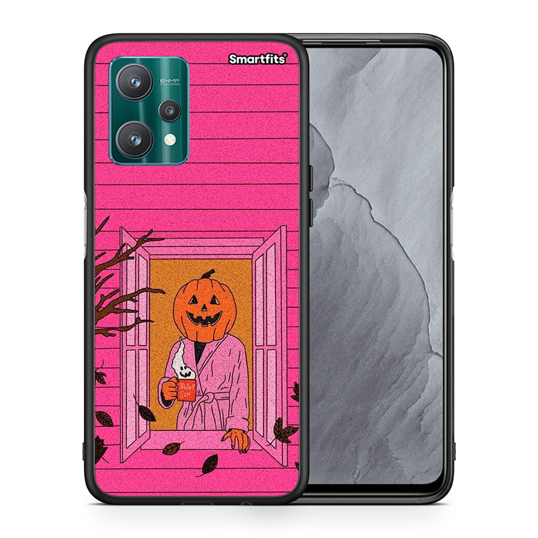 Θήκη Realme 9 Pro Halloween Pumpkin Lady από τη Smartfits με σχέδιο στο πίσω μέρος και μαύρο περίβλημα | Realme 9 Pro Halloween Pumpkin Lady case with colorful back and black bezels