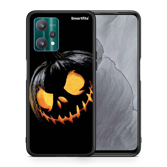 Θήκη Realme 9 Pro Halloween Scary Pumpkin από τη Smartfits με σχέδιο στο πίσω μέρος και μαύρο περίβλημα | Realme 9 Pro Halloween Scary Pumpkin case with colorful back and black bezels