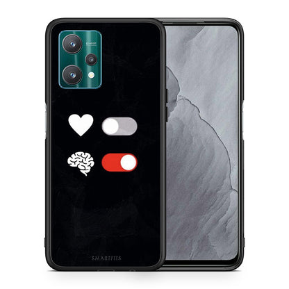 Θήκη Αγίου Βαλεντίνου Realme 9 Pro Heart Vs Brain από τη Smartfits με σχέδιο στο πίσω μέρος και μαύρο περίβλημα | Realme 9 Pro Heart Vs Brain case with colorful back and black bezels