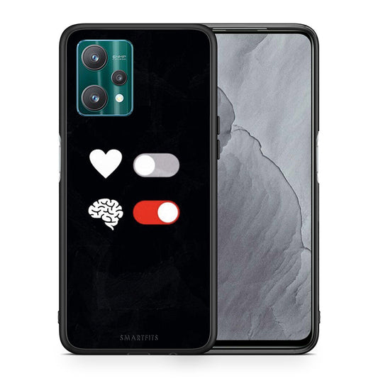 Θήκη Αγίου Βαλεντίνου Realme 9 Pro Heart Vs Brain από τη Smartfits με σχέδιο στο πίσω μέρος και μαύρο περίβλημα | Realme 9 Pro Heart Vs Brain case with colorful back and black bezels