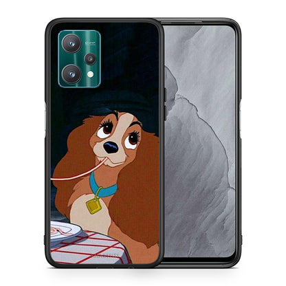 Θήκη Αγίου Βαλεντίνου Realme 9 Pro Lady And Tramp 2 από τη Smartfits με σχέδιο στο πίσω μέρος και μαύρο περίβλημα | Realme 9 Pro Lady And Tramp 2 case with colorful back and black bezels