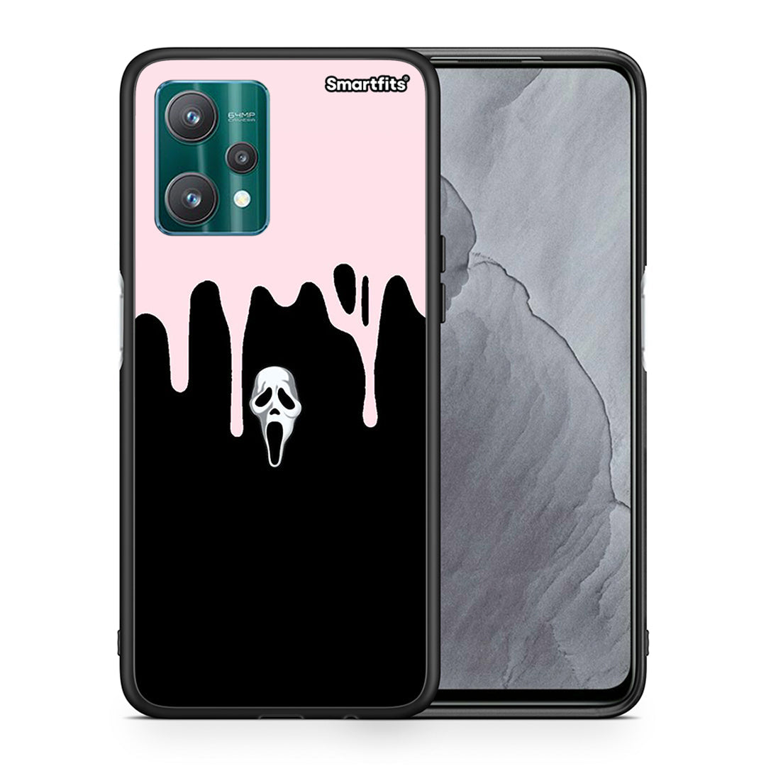 Θήκη Realme 9 Pro Melting Halloween Mask από τη Smartfits με σχέδιο στο πίσω μέρος και μαύρο περίβλημα | Realme 9 Pro Melting Halloween Mask case with colorful back and black bezels
