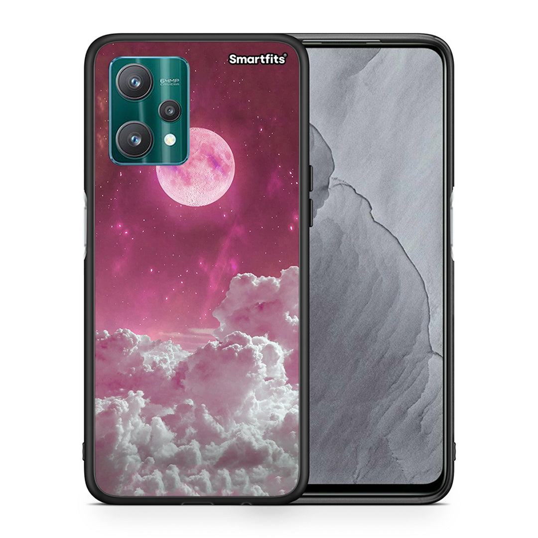 Θήκη Realme 9 Pro Pink Moon από τη Smartfits με σχέδιο στο πίσω μέρος και μαύρο περίβλημα | Realme 9 Pro Pink Moon case with colorful back and black bezels