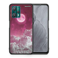 Thumbnail for Θήκη Realme 9 Pro Pink Moon από τη Smartfits με σχέδιο στο πίσω μέρος και μαύρο περίβλημα | Realme 9 Pro Pink Moon case with colorful back and black bezels