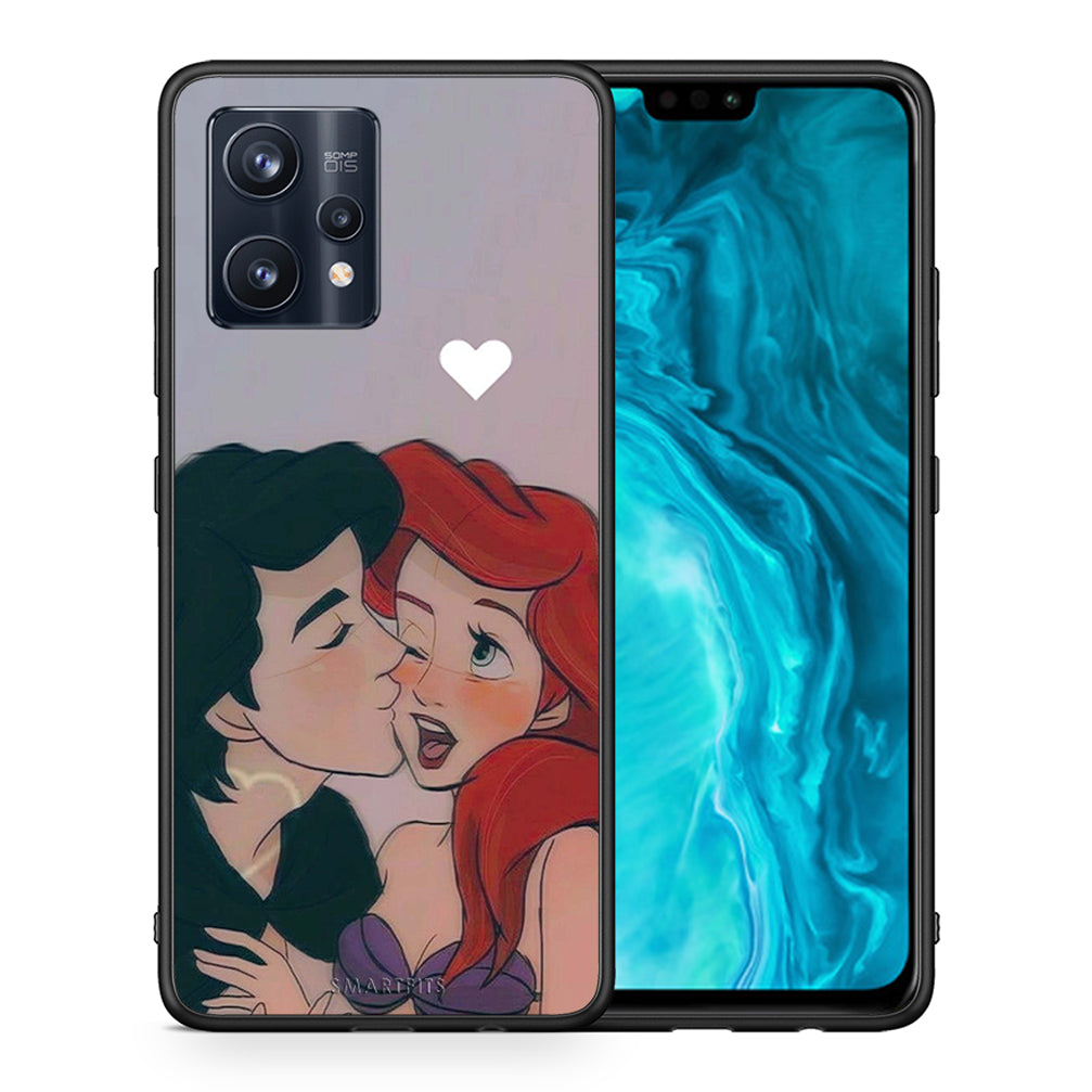 Θήκη Αγίου Βαλεντίνου Realme 9 Pro Mermaid Love από τη Smartfits με σχέδιο στο πίσω μέρος και μαύρο περίβλημα | Realme 9 Pro Mermaid Love case with colorful back and black bezels