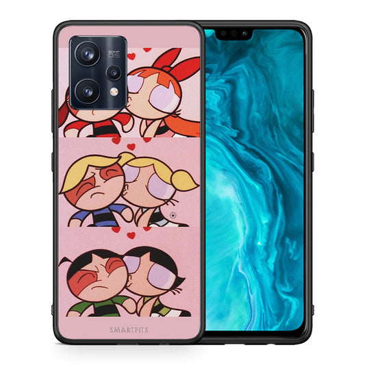Θήκη Αγίου Βαλεντίνου Realme 9 Pro Puff Love από τη Smartfits με σχέδιο στο πίσω μέρος και μαύρο περίβλημα | Realme 9 Pro Puff Love case with colorful back and black bezels