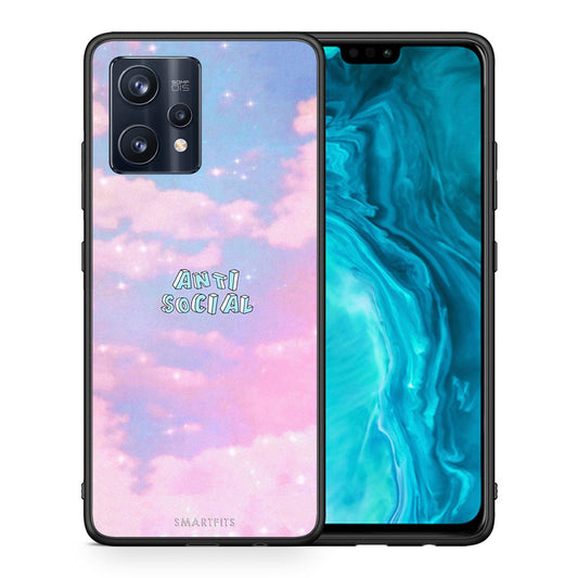 Θήκη Αγίου Βαλεντίνου Realme 9 Pro Anti Social από τη Smartfits με σχέδιο στο πίσω μέρος και μαύρο περίβλημα | Realme 9 Pro Anti Social case with colorful back and black bezels