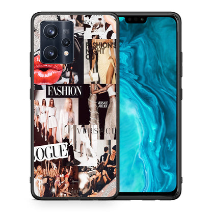 Θήκη Αγίου Βαλεντίνου Realme 9 Pro Collage Fashion από τη Smartfits με σχέδιο στο πίσω μέρος και μαύρο περίβλημα | Realme 9 Pro Collage Fashion case with colorful back and black bezels