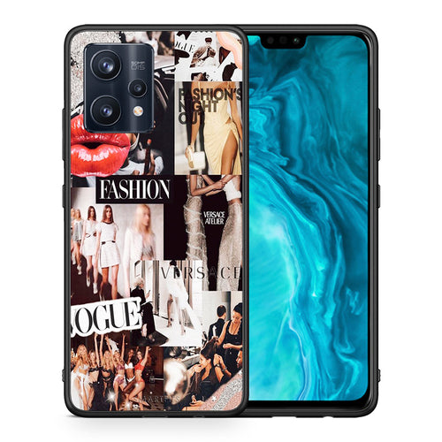 Θήκη Αγίου Βαλεντίνου Realme 9 Pro Collage Fashion από τη Smartfits με σχέδιο στο πίσω μέρος και μαύρο περίβλημα | Realme 9 Pro Collage Fashion case with colorful back and black bezels