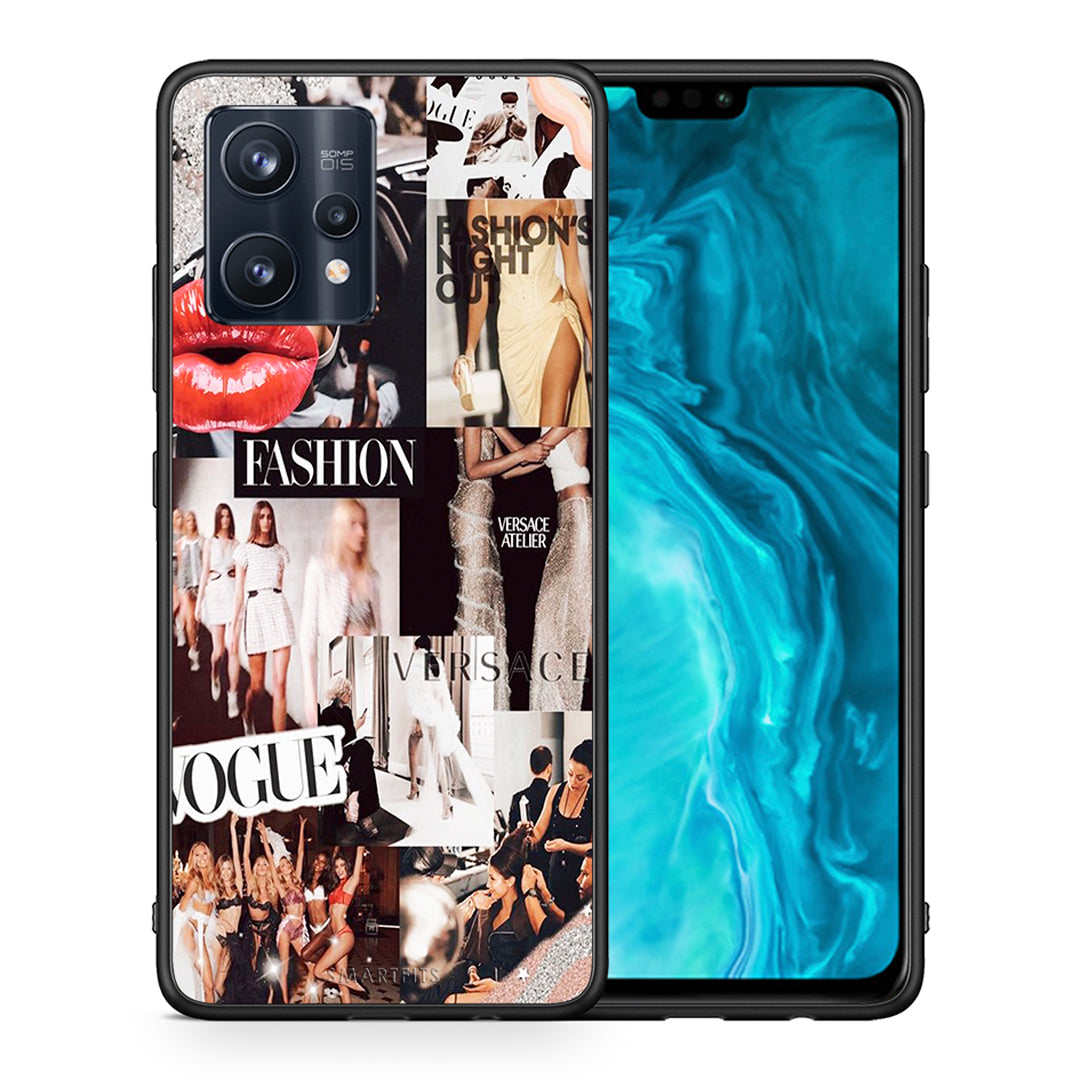 Θήκη Αγίου Βαλεντίνου Realme 9 Pro Collage Fashion από τη Smartfits με σχέδιο στο πίσω μέρος και μαύρο περίβλημα | Realme 9 Pro Collage Fashion case with colorful back and black bezels