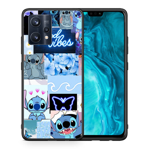 Θήκη Αγίου Βαλεντίνου Realme 9 Pro Collage Good Vibes από τη Smartfits με σχέδιο στο πίσω μέρος και μαύρο περίβλημα | Realme 9 Pro Collage Good Vibes case with colorful back and black bezels