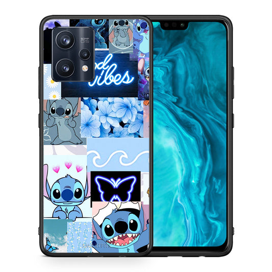 Θήκη Αγίου Βαλεντίνου Realme 9 Pro Collage Good Vibes από τη Smartfits με σχέδιο στο πίσω μέρος και μαύρο περίβλημα | Realme 9 Pro Collage Good Vibes case with colorful back and black bezels