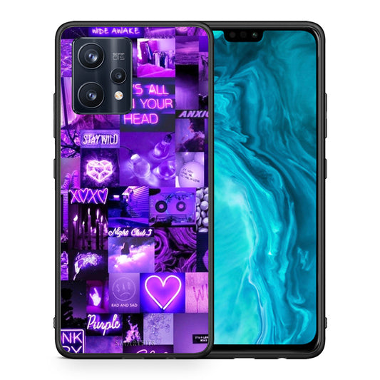 Θήκη Αγίου Βαλεντίνου Realme 9 Pro Collage Stay Wild από τη Smartfits με σχέδιο στο πίσω μέρος και μαύρο περίβλημα | Realme 9 Pro Collage Stay Wild case with colorful back and black bezels