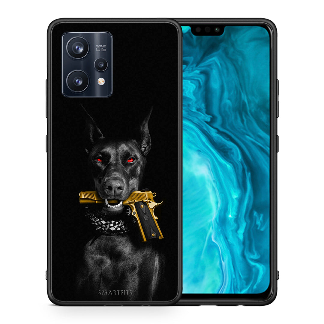 Θήκη Αγίου Βαλεντίνου Realme 9 Pro Golden Gun από τη Smartfits με σχέδιο στο πίσω μέρος και μαύρο περίβλημα | Realme 9 Pro Golden Gun case with colorful back and black bezels