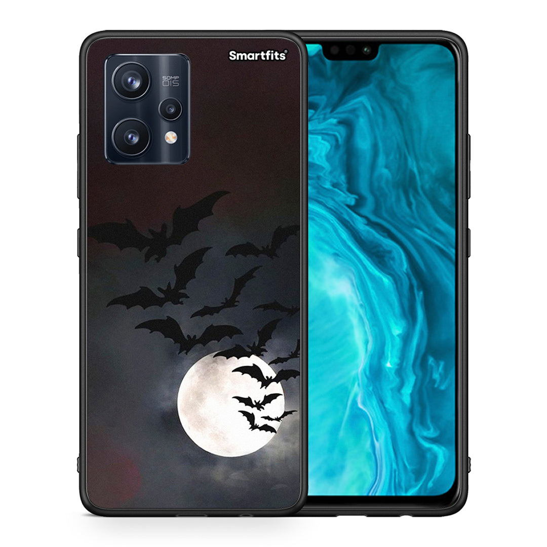 Θήκη Realme 9 Pro Halloween Bat Night από τη Smartfits με σχέδιο στο πίσω μέρος και μαύρο περίβλημα | Realme 9 Pro Halloween Bat Night case with colorful back and black bezels