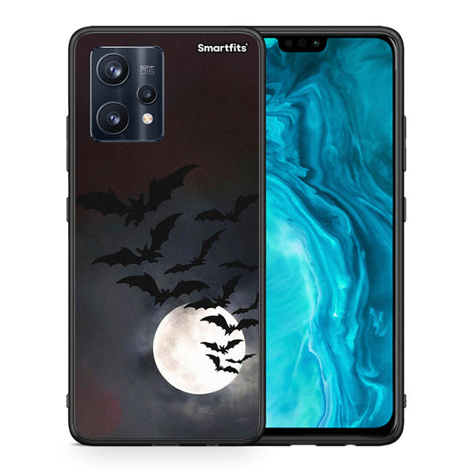 Θήκη Realme 9 Pro Halloween Bat Night από τη Smartfits με σχέδιο στο πίσω μέρος και μαύρο περίβλημα | Realme 9 Pro Halloween Bat Night case with colorful back and black bezels