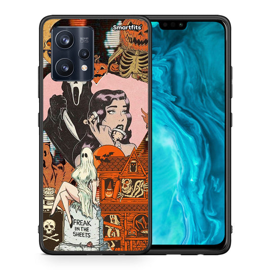 Θήκη Realme 9 Pro Halloween Collage από τη Smartfits με σχέδιο στο πίσω μέρος και μαύρο περίβλημα | Realme 9 Pro Halloween Collage case with colorful back and black bezels
