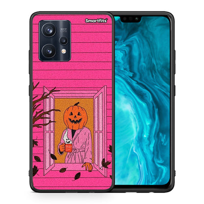 Θήκη Realme 9 Pro Halloween Pumpkin Lady από τη Smartfits με σχέδιο στο πίσω μέρος και μαύρο περίβλημα | Realme 9 Pro Halloween Pumpkin Lady case with colorful back and black bezels