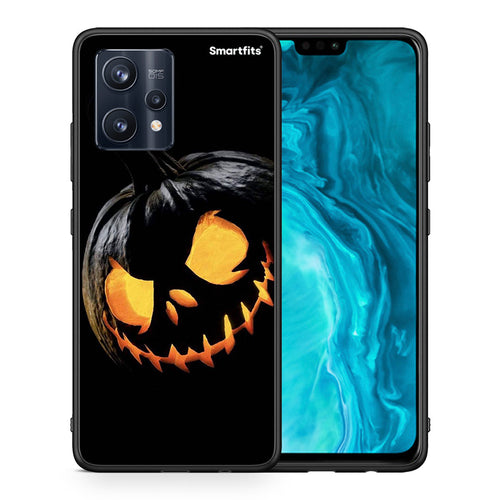 Θήκη Realme 9 Pro Halloween Scary Pumpkin από τη Smartfits με σχέδιο στο πίσω μέρος και μαύρο περίβλημα | Realme 9 Pro Halloween Scary Pumpkin case with colorful back and black bezels