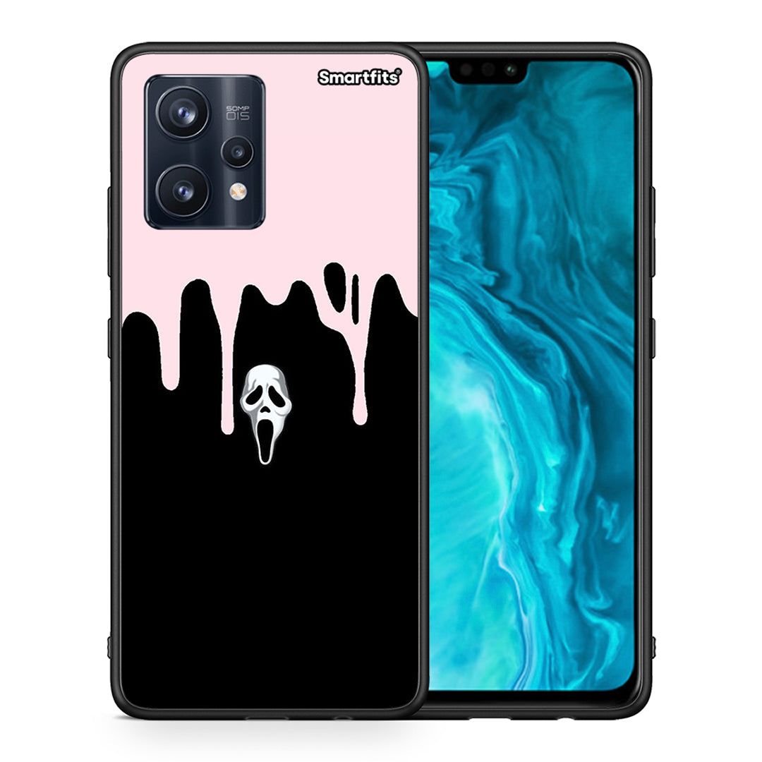 Θήκη Realme 9 Pro Melting Halloween Mask από τη Smartfits με σχέδιο στο πίσω μέρος και μαύρο περίβλημα | Realme 9 Pro Melting Halloween Mask case with colorful back and black bezels