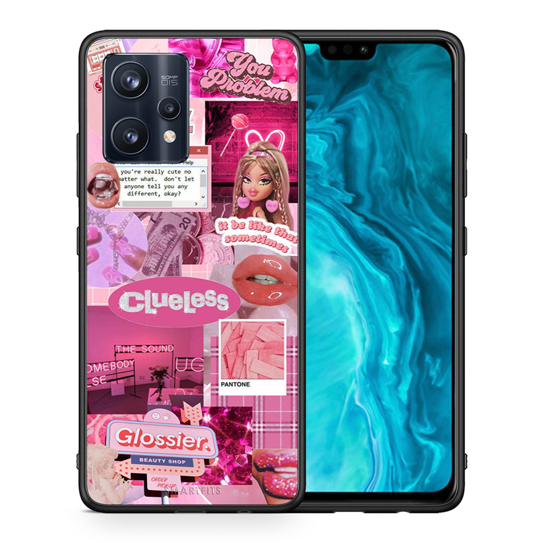 Θήκη Αγίου Βαλεντίνου Realme 9 Pro Pink Love από τη Smartfits με σχέδιο στο πίσω μέρος και μαύρο περίβλημα | Realme 9 Pro Pink Love case with colorful back and black bezels