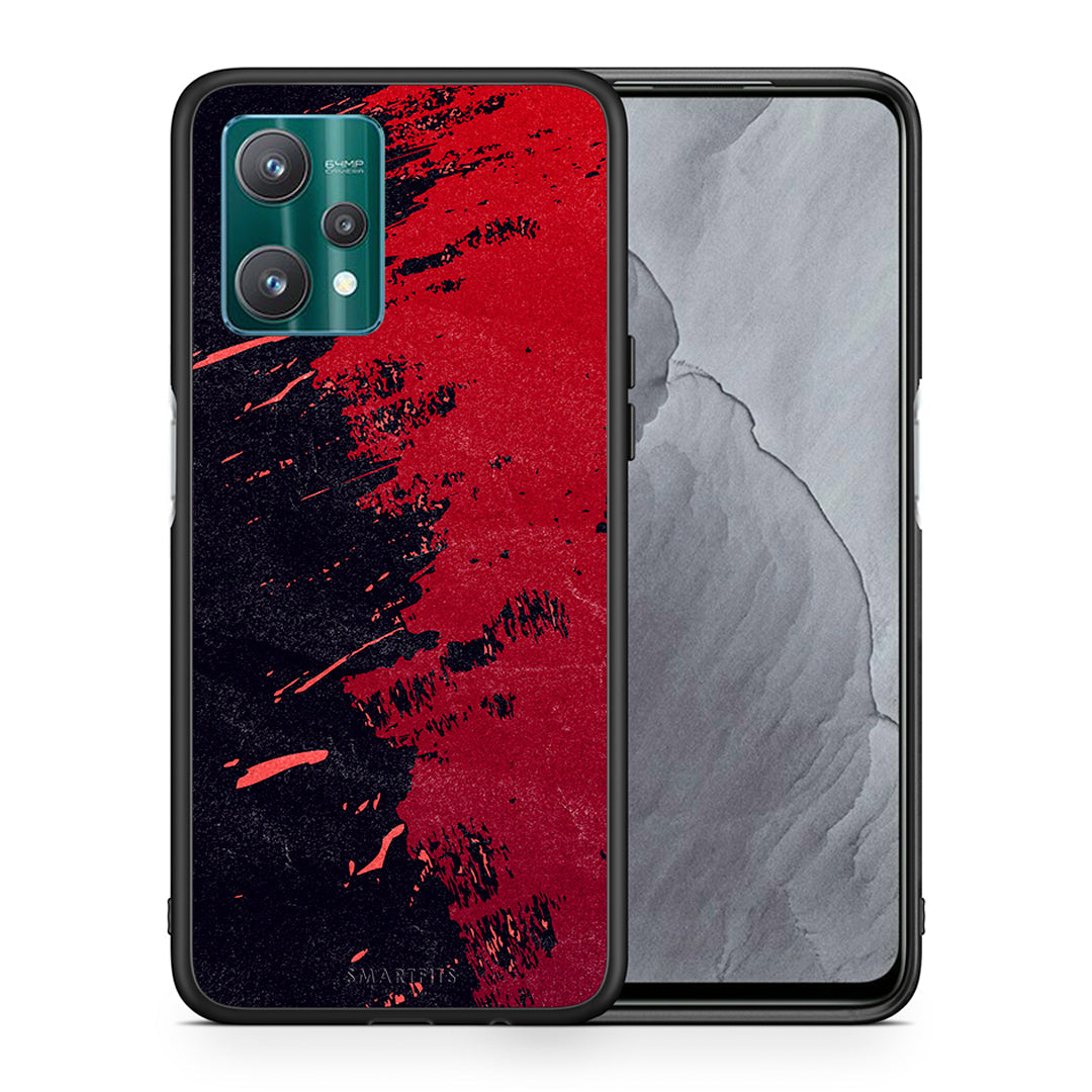 Θήκη Αγίου Βαλεντίνου Realme 9 Pro Red Paint από τη Smartfits με σχέδιο στο πίσω μέρος και μαύρο περίβλημα | Realme 9 Pro Red Paint case with colorful back and black bezels