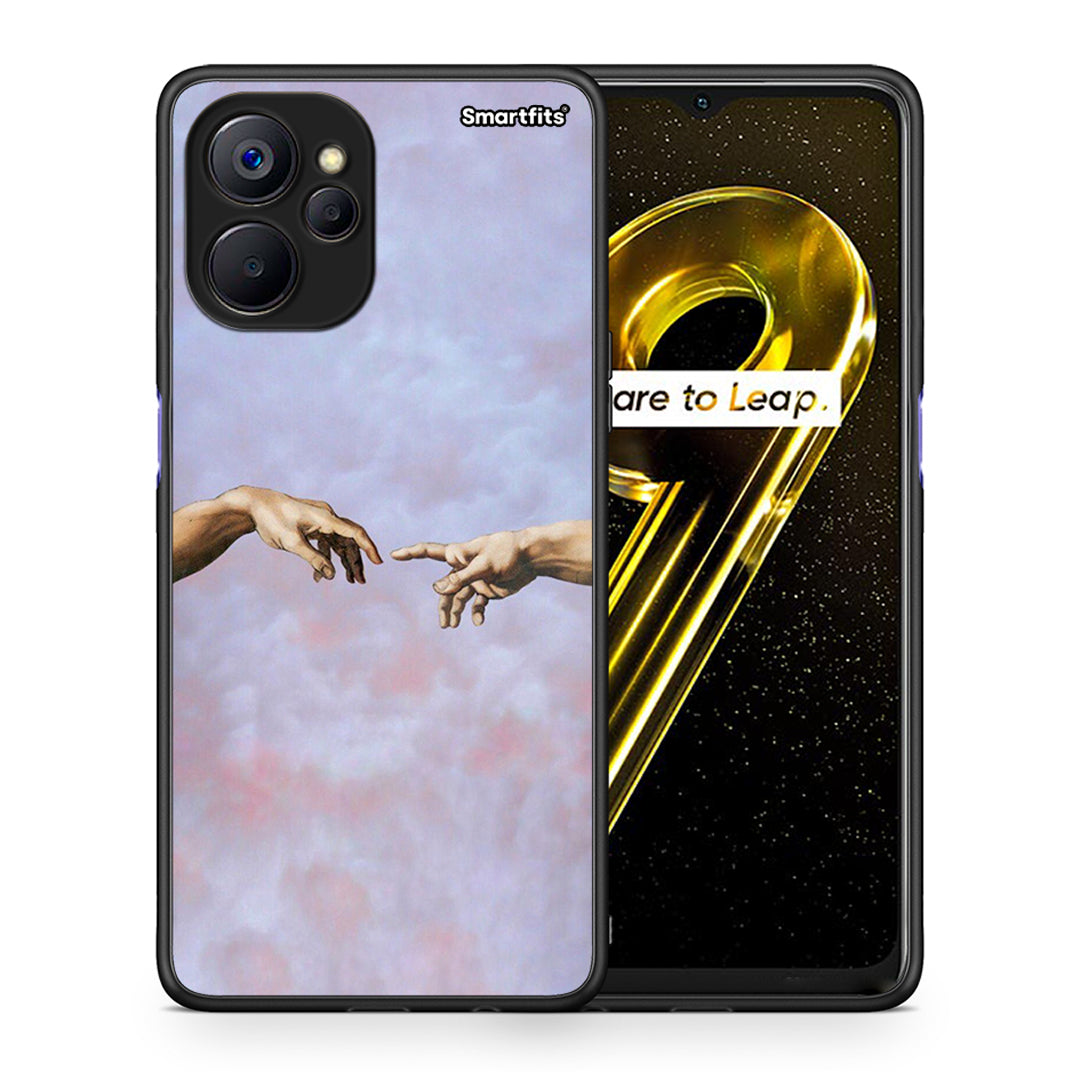 Θήκη Realme 9i 5G Adam Hand από τη Smartfits με σχέδιο στο πίσω μέρος και μαύρο περίβλημα | Realme 9i 5G Adam Hand case with colorful back and black bezels