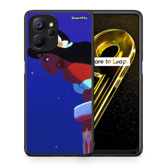 Θήκη Realme 9i 5G Alladin And Jasmine Love 2 από τη Smartfits με σχέδιο στο πίσω μέρος και μαύρο περίβλημα | Realme 9i 5G Alladin And Jasmine Love 2 case with colorful back and black bezels