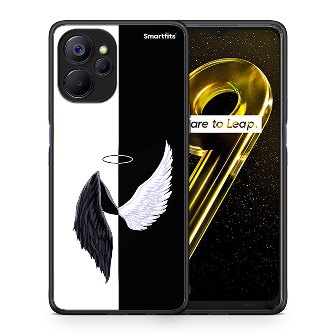 Θήκη Realme 9i 5G Angels Demons από τη Smartfits με σχέδιο στο πίσω μέρος και μαύρο περίβλημα | Realme 9i 5G Angels Demons case with colorful back and black bezels