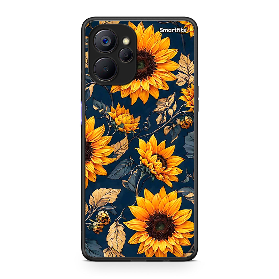 Realme 9i 5G Autumn Sunflowers Θήκη από τη Smartfits με σχέδιο στο πίσω μέρος και μαύρο περίβλημα | Smartphone case with colorful back and black bezels by Smartfits