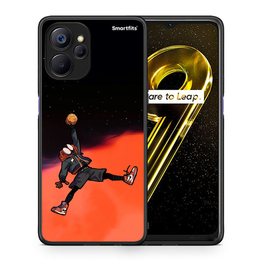 Θήκη Realme 9i 5G Basketball Hero από τη Smartfits με σχέδιο στο πίσω μέρος και μαύρο περίβλημα | Realme 9i 5G Basketball Hero case with colorful back and black bezels