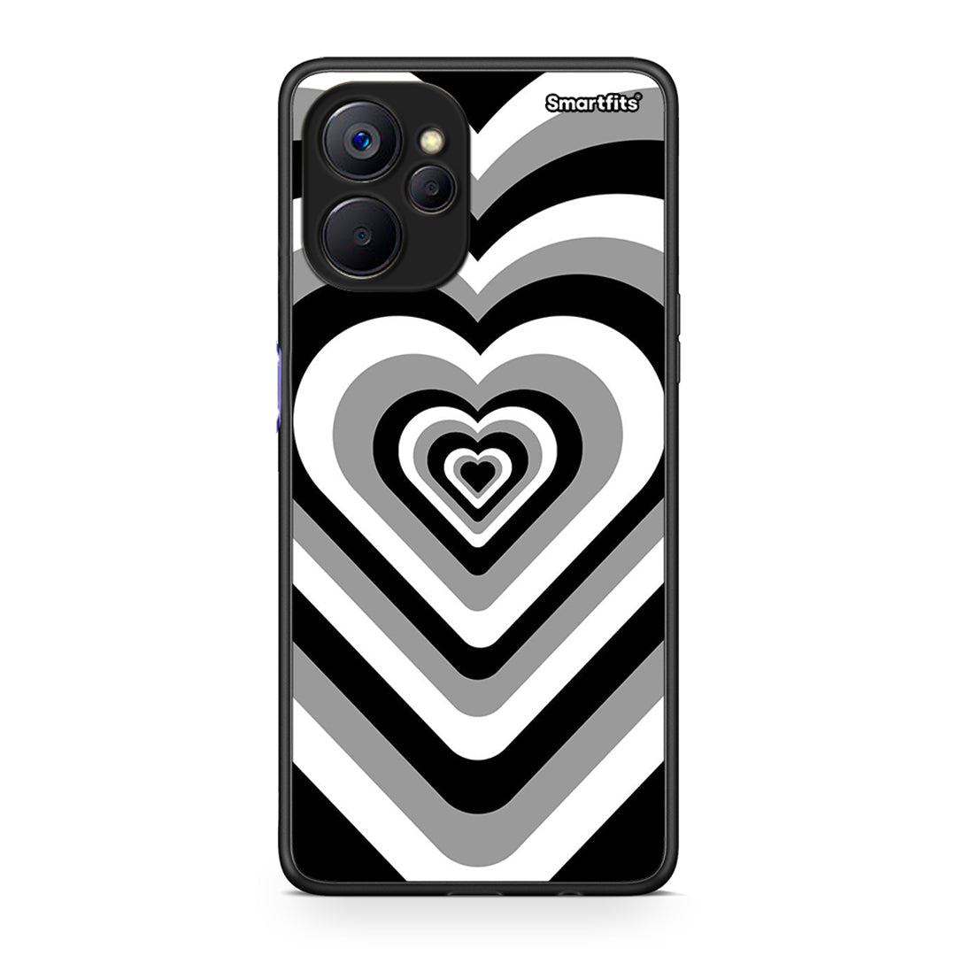 Realme 9i 5G Black Hearts θήκη από τη Smartfits με σχέδιο στο πίσω μέρος και μαύρο περίβλημα | Smartphone case with colorful back and black bezels by Smartfits