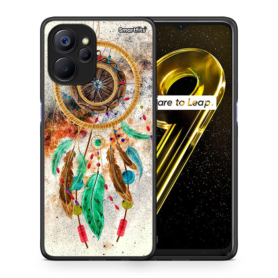 Θήκη Realme 9i 5G DreamCatcher Boho από τη Smartfits με σχέδιο στο πίσω μέρος και μαύρο περίβλημα | Realme 9i 5G DreamCatcher Boho case with colorful back and black bezels