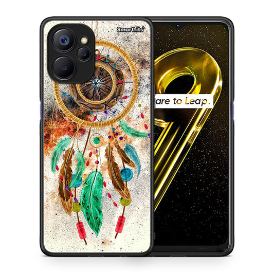 Θήκη Realme 9i 5G DreamCatcher Boho από τη Smartfits με σχέδιο στο πίσω μέρος και μαύρο περίβλημα | Realme 9i 5G DreamCatcher Boho case with colorful back and black bezels