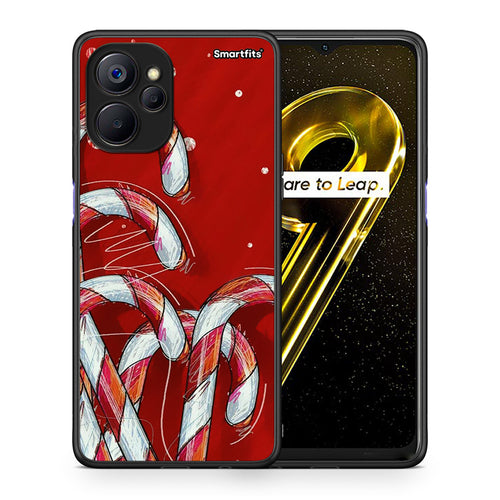 Θήκη Realme 9i 5G Candy Cane από τη Smartfits με σχέδιο στο πίσω μέρος και μαύρο περίβλημα | Realme 9i 5G Candy Cane case with colorful back and black bezels
