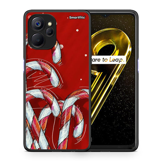Θήκη Realme 9i 5G Candy Cane από τη Smartfits με σχέδιο στο πίσω μέρος και μαύρο περίβλημα | Realme 9i 5G Candy Cane case with colorful back and black bezels