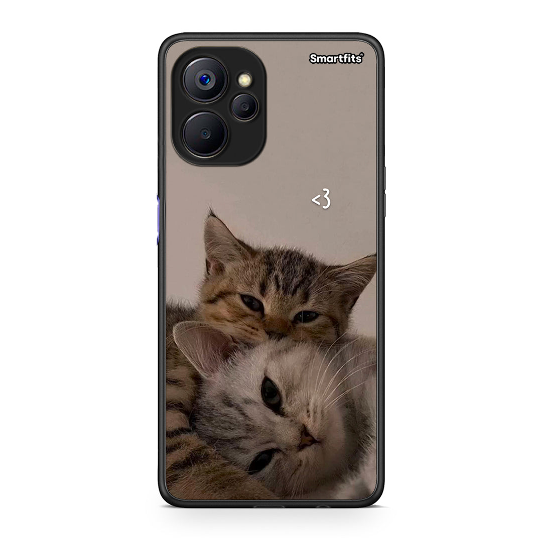 Realme 9i 5G Cats In Love Θήκη από τη Smartfits με σχέδιο στο πίσω μέρος και μαύρο περίβλημα | Smartphone case with colorful back and black bezels by Smartfits
