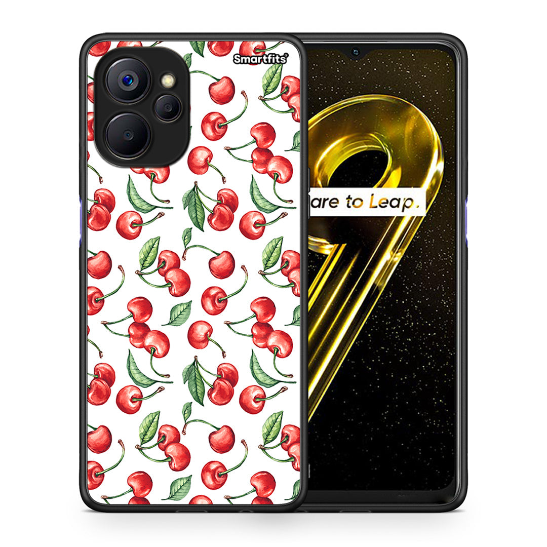 Θήκη Realme 9i 5G Cherry Summer από τη Smartfits με σχέδιο στο πίσω μέρος και μαύρο περίβλημα | Realme 9i 5G Cherry Summer case with colorful back and black bezels