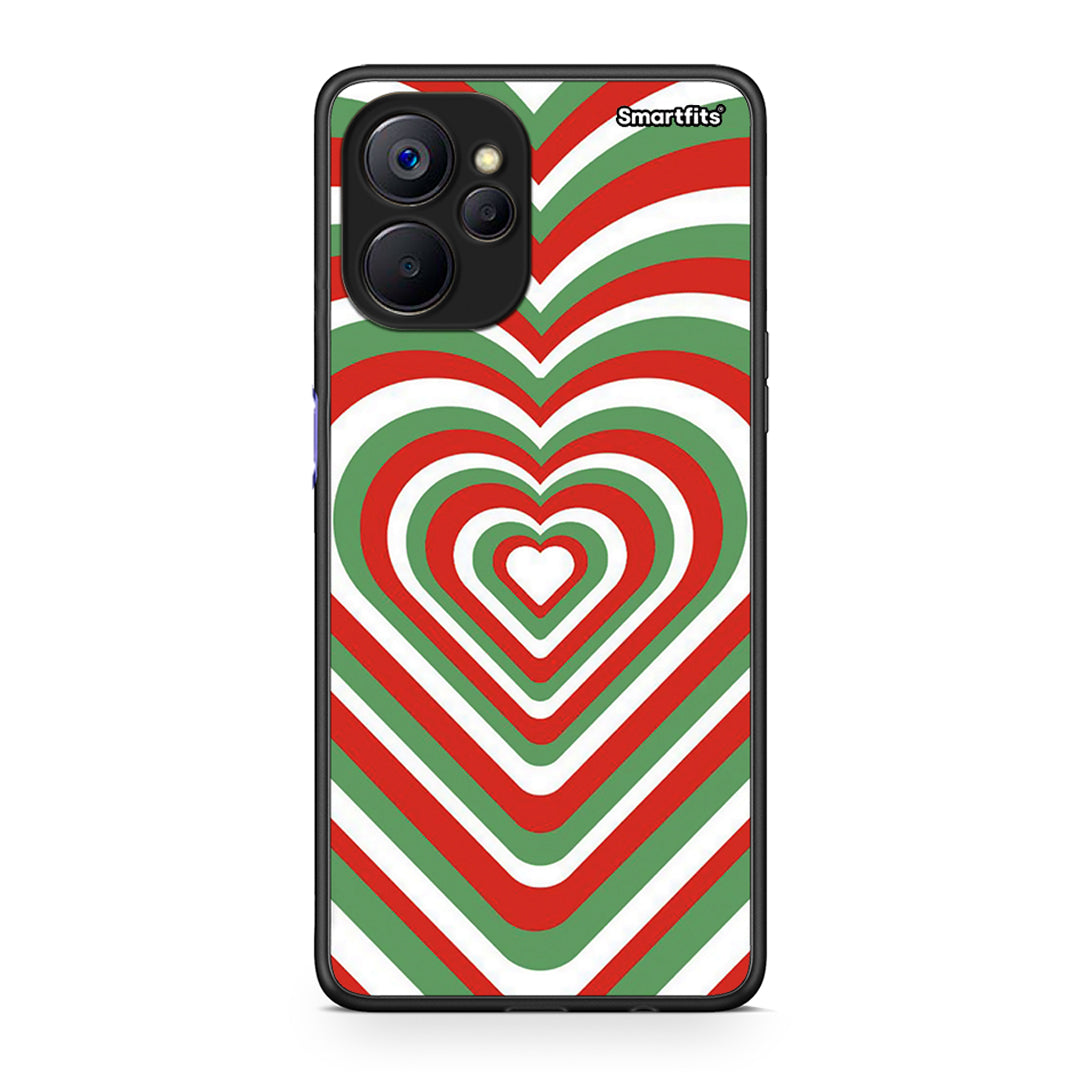 Realme 9i 5G Christmas Hearts θήκη από τη Smartfits με σχέδιο στο πίσω μέρος και μαύρο περίβλημα | Smartphone case with colorful back and black bezels by Smartfits