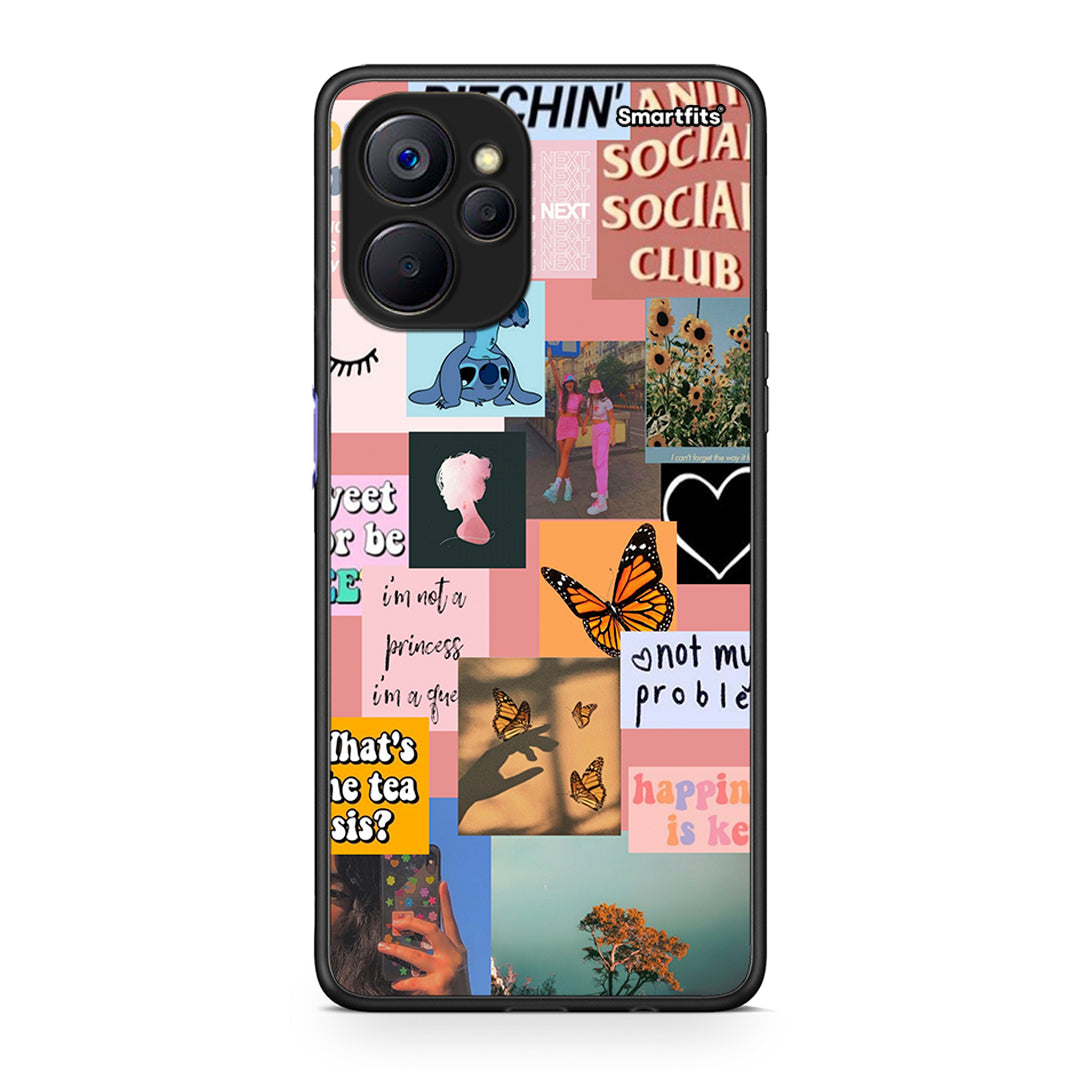 Realme 9i 5G Collage Bitchin Θήκη Αγίου Βαλεντίνου από τη Smartfits με σχέδιο στο πίσω μέρος και μαύρο περίβλημα | Smartphone case with colorful back and black bezels by Smartfits