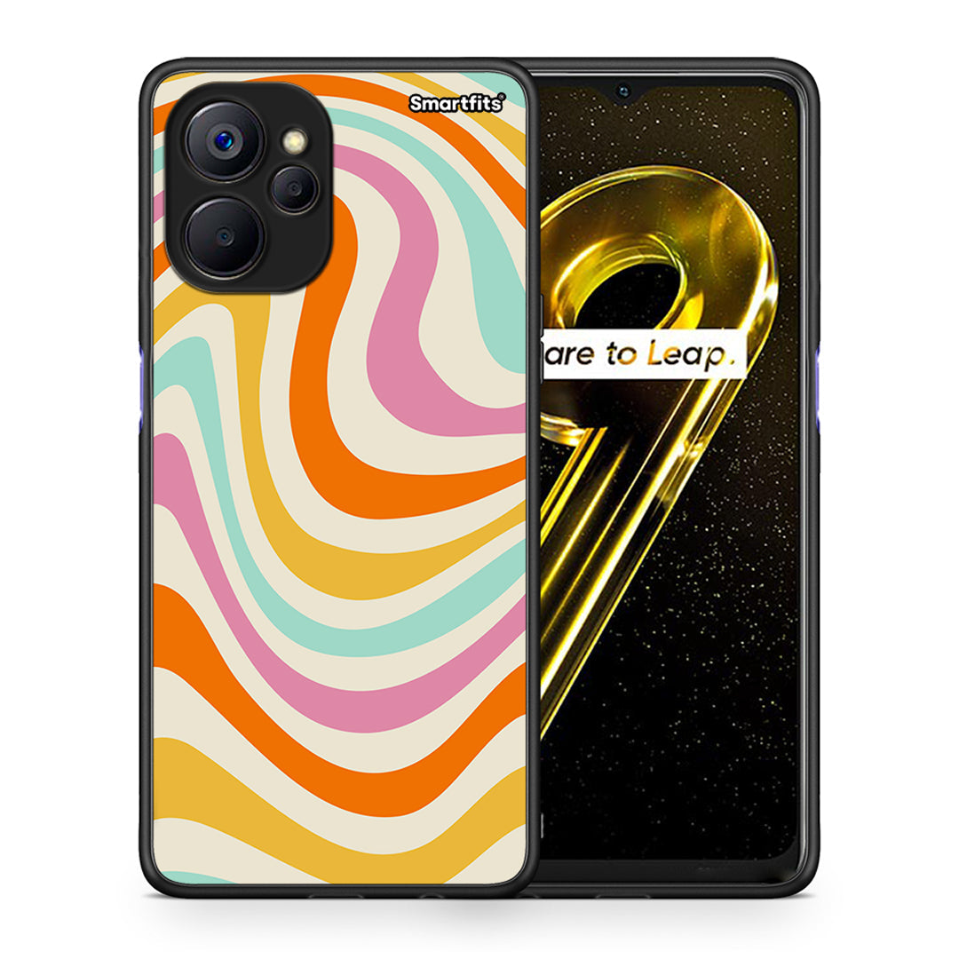 Θήκη Realme 9i 5G Colourful Waves από τη Smartfits με σχέδιο στο πίσω μέρος και μαύρο περίβλημα | Realme 9i 5G Colourful Waves case with colorful back and black bezels