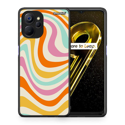 Θήκη Realme 9i 5G Colourful Waves από τη Smartfits με σχέδιο στο πίσω μέρος και μαύρο περίβλημα | Realme 9i 5G Colourful Waves case with colorful back and black bezels