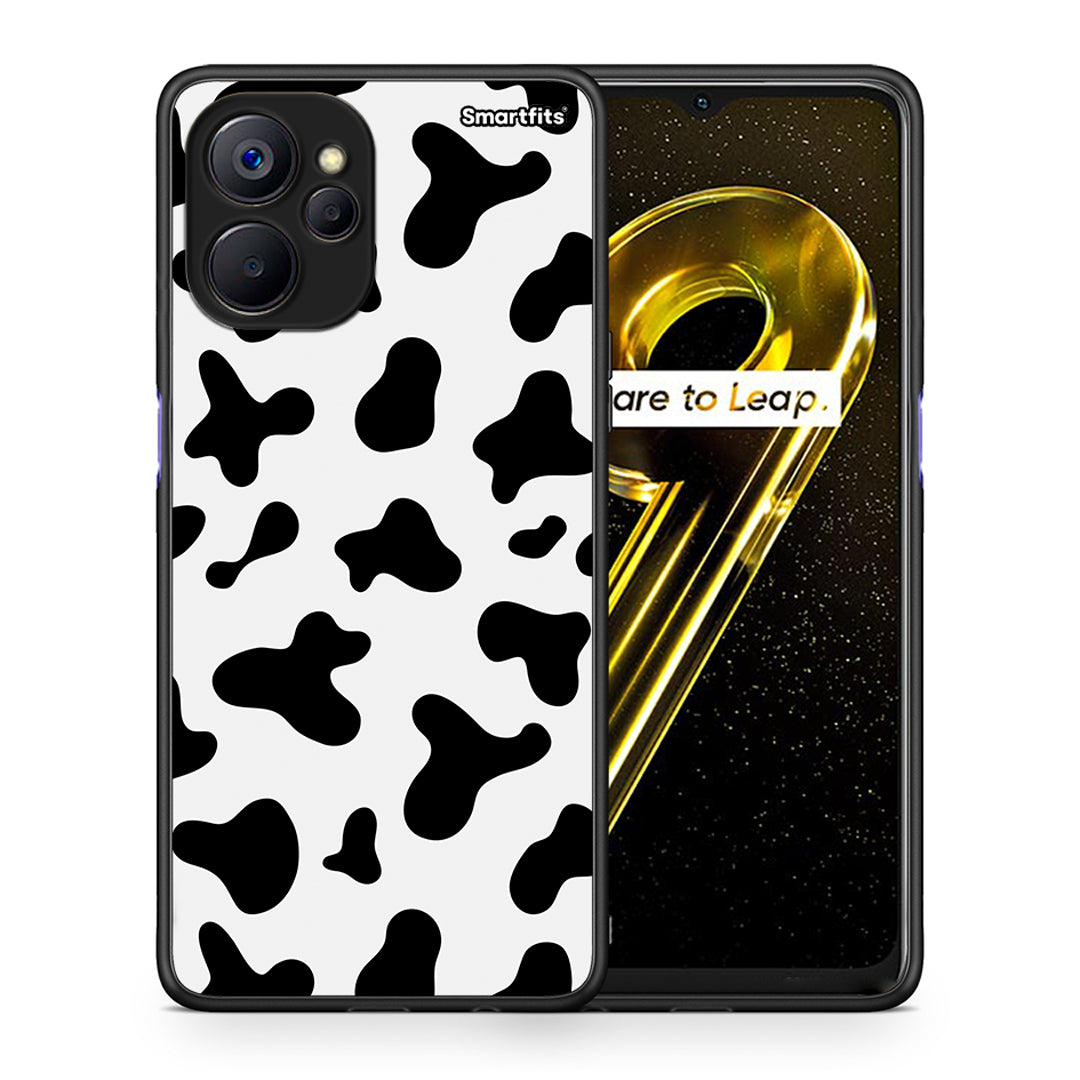 Θήκη Realme 9i 5G Cow Print από τη Smartfits με σχέδιο στο πίσω μέρος και μαύρο περίβλημα | Realme 9i 5G Cow Print case with colorful back and black bezels