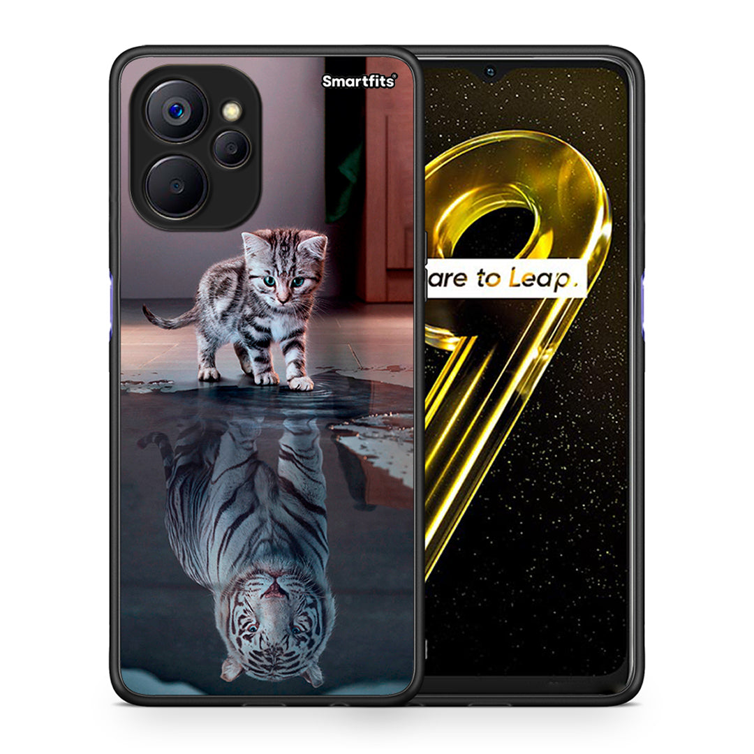 Θήκη Realme 9i 5G Tiger Cute από τη Smartfits με σχέδιο στο πίσω μέρος και μαύρο περίβλημα | Realme 9i 5G Tiger Cute case with colorful back and black bezels