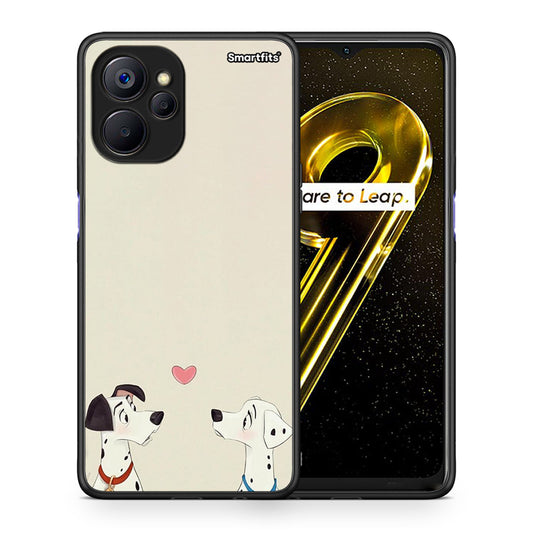 Θήκη Realme 9i 5G Dalmatians Love από τη Smartfits με σχέδιο στο πίσω μέρος και μαύρο περίβλημα | Realme 9i 5G Dalmatians Love case with colorful back and black bezels